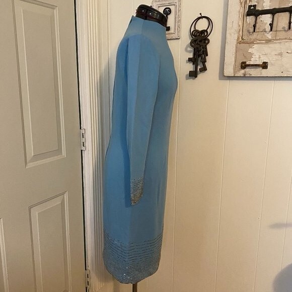 Vintage Lilli Diamond California Boho Sequin Long Sleeve Women Dress - Picture 3 of 15